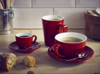 Red Porcelain Bowl Shaped Espresso Cup